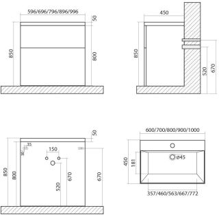 Напольная тумба под раковину Art&Max Verona Push 90см венециано AM-Verona-Push-900-2C-PIA-Ven